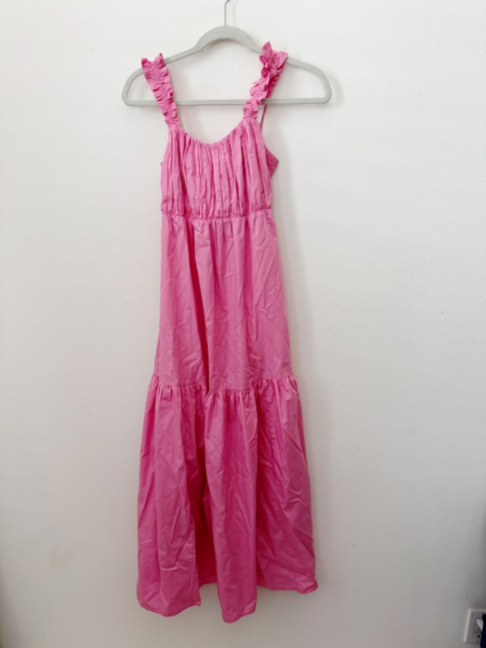 Abercrombie and Fitch Maxi tiered Cotton Dress Pink S - Picture 4 of 8